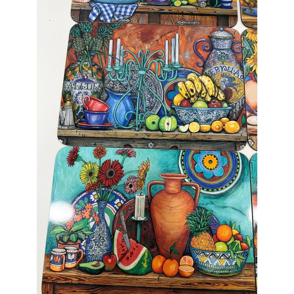 Jason Placemats Set 6 Mediterranean Still Life Art Sorina Cork Back New Zealand